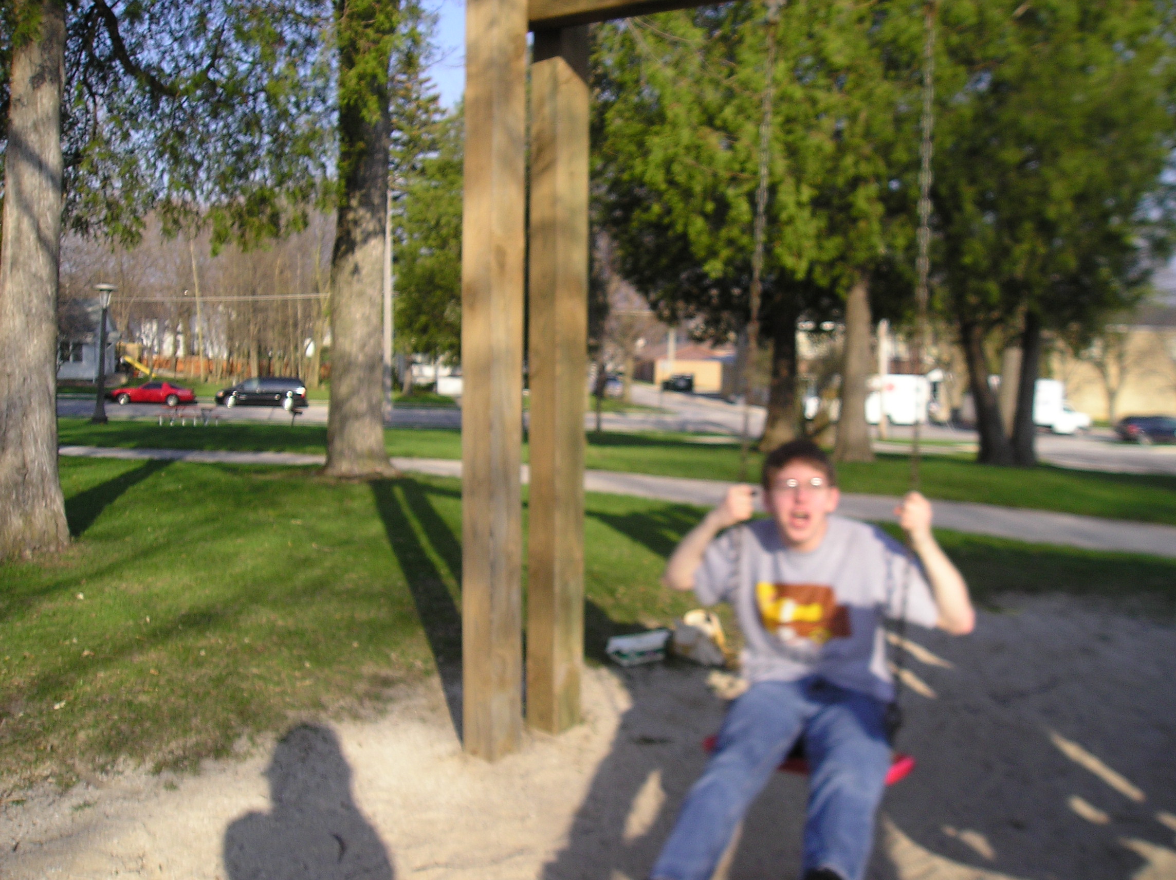 Me on a swing in City Park.