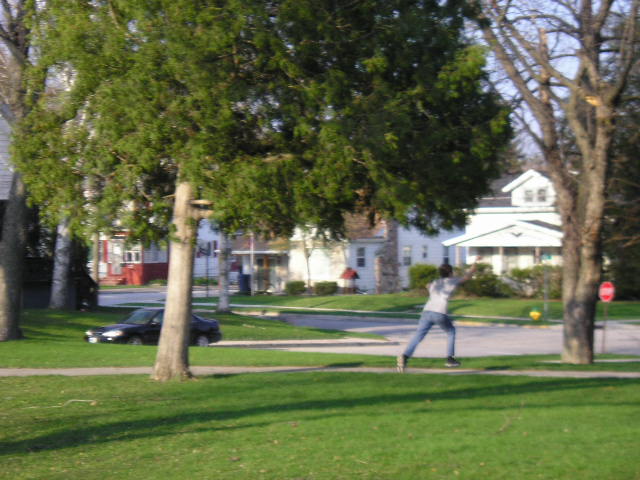 Me chasing a squirrel.